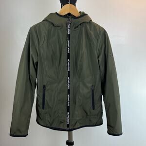 Michael Kors Green Women's Medium Green Fleece Lined Jacket Zip Up